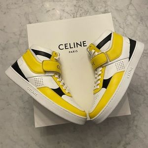 CELINE 🖤 Leather Velcro High Top Sneakers - Men’s Size 41 / Women’s Size 9